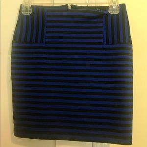 Black/Royal Blue Striped Skirt